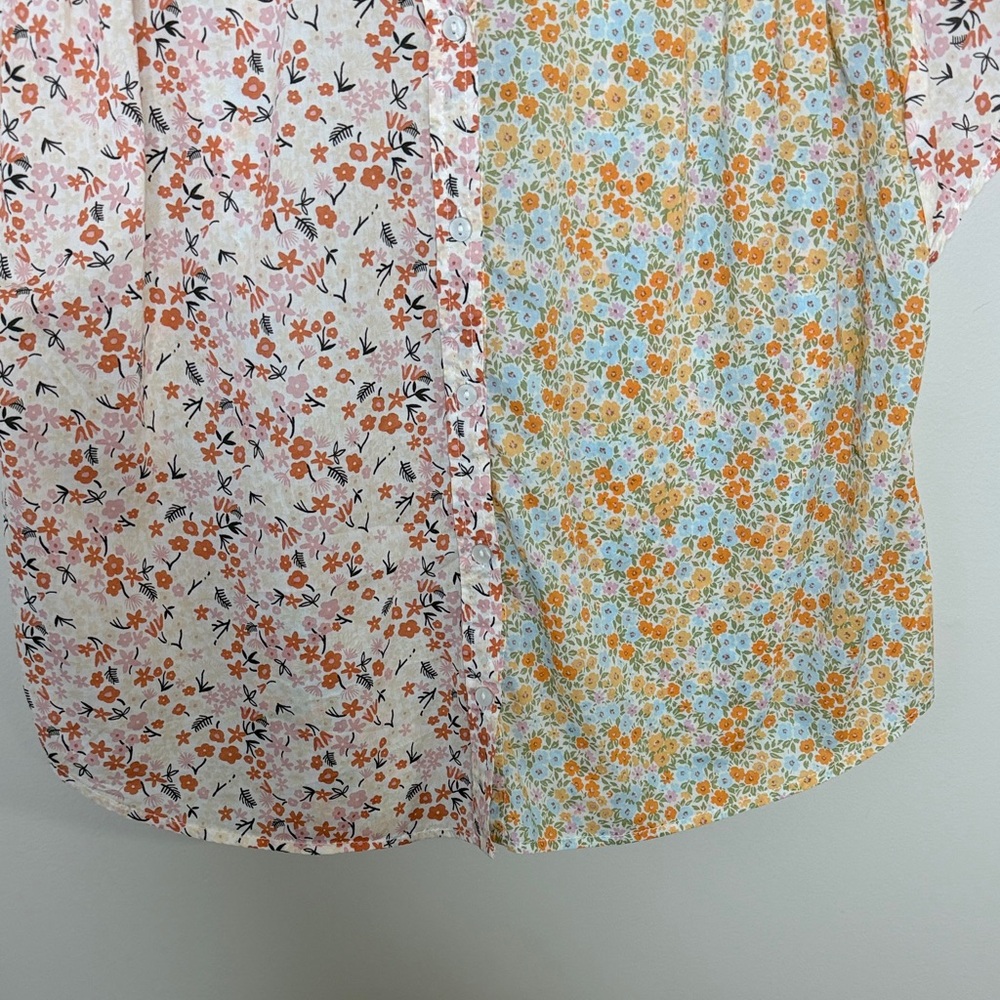 American Eagle Button Down Shirt Patchwork Floral… - image 6